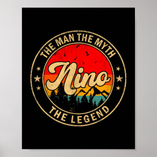 Poster Nino l'homme le mythe la légende Vintage Rétro Pou