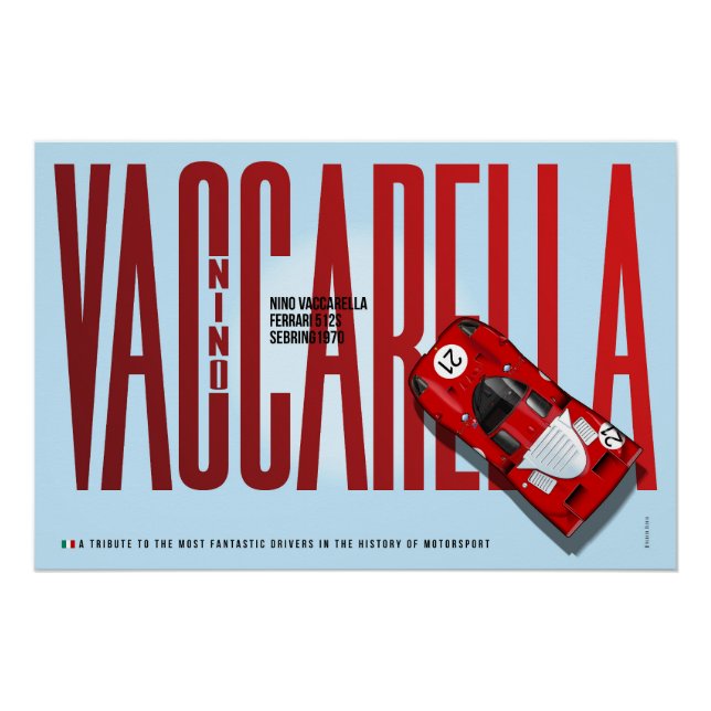 Poster Nino Vaccarella Ferrari 512S Tribute (Devant)