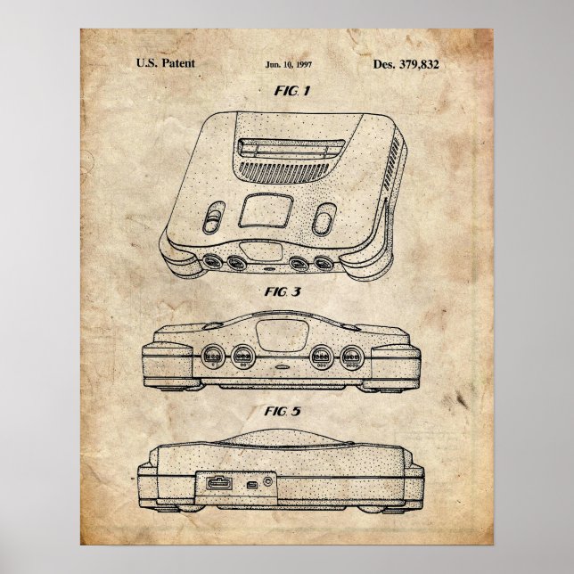 Poster Nintendo 64 Brevet (Devant)