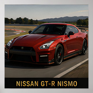 Poster Nissan GT-R Nismo voiture de performance japonaise