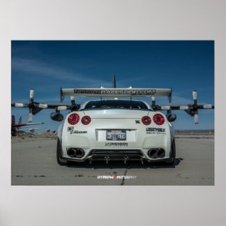 Poster Nissan GT-R R35 LibertyWalk avec plan