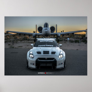 Poster Nissan GT-R R35 LibertyWalk avec plan