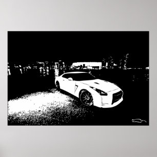 Poster Nissan Skyline GTR City Shot