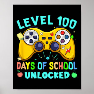 Poster Niveau 100 Jours D'École Déverrouillé Garçons Enfa