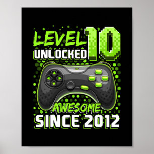 Poster Niveau 10 Déverrouillé Awesome 2012 jeu vidéo 10e