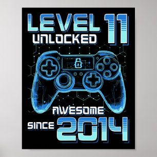 Poster Niveau 11 Débloqué Fête de Jeu Vidéo 11e Anniversa
