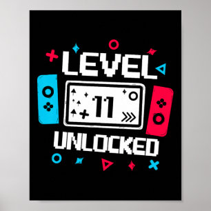 Poster Niveau 11 Jeu déverrouillé 11e Anniversaire Vidéo