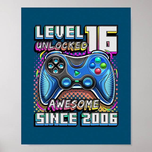 Poster Niveau 16 Déverrouillé Awesome 2006 jeu vidéo 16e (Devant)