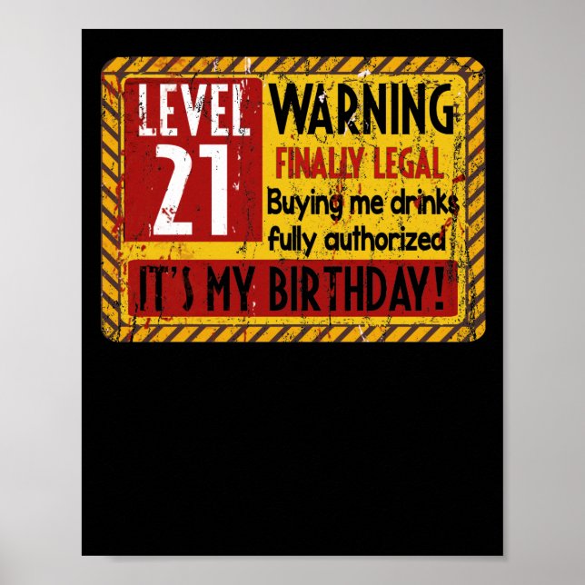 Poster Niveau 21 Ans 21e Anniversaire Avertissement Final (Devant)