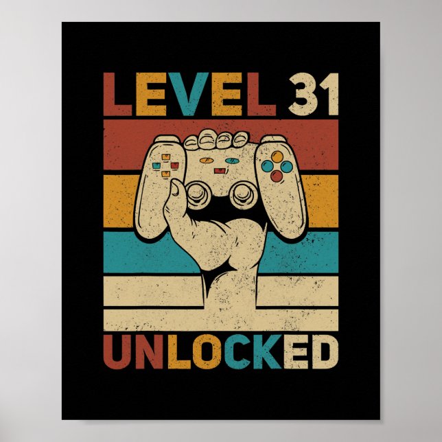 Poster Niveau 31 Déverrouillé 31e anniversaire 31 ans (Devant)
