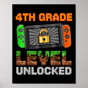 Poster Niveau 4e année débloqué jeu pixel premier jour ga