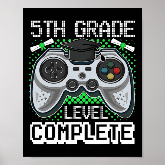 Poster Niveau 5e année Gamer complet 5e année Graduation (Devant)