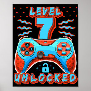 Poster Niveau 7 Jeu vidéo déverrouillé 7e Jeu d'anniversa