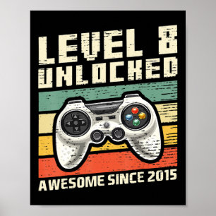Poster Niveau 8 Déverrouillé Awesome 2015 jeu vidéo 8e na