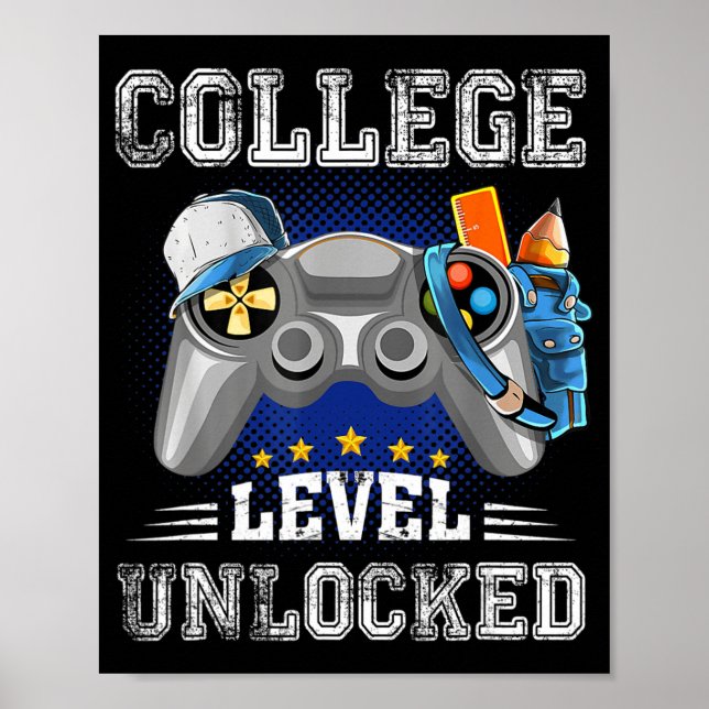 Poster Niveau de collège Jeu vidéo déverrouillé Retour à  (Devant)