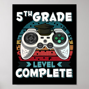 Poster Niveau de grade Gamer complet 5e grade Gi