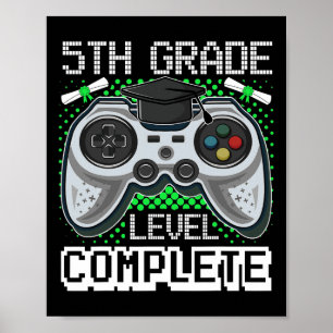 Poster Niveau de grade Gamer complet 5e grade Gi