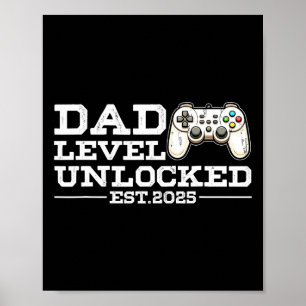 Poster Niveau de nouveau papa drôle débloqué 2025 Jeu vid