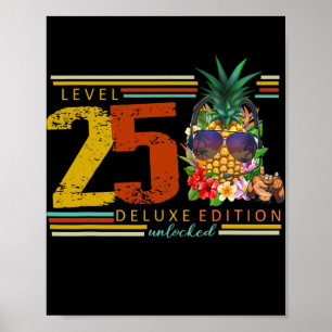 Poster Niveau déverrouillé 25e anniversaire 25 ans jeu
