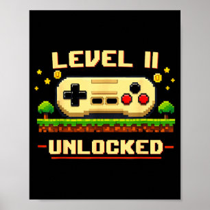 Poster Niveau drôle 11 débloqué jeu vidéo 11e anniversair