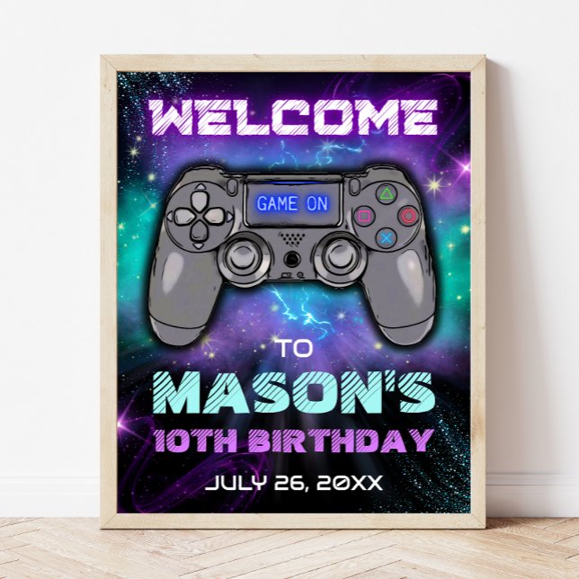 Poster Niveau du jeu vidéo jusqu'à l'Affiche de bienvenue (Créateur téléchargé)