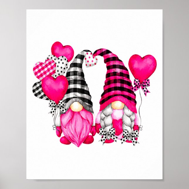 Poster Nk Buffalo Plaid And Heart Balloons Valentines D  (Devant)