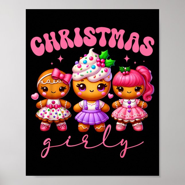 Poster Nk Cute Gingerbread Christmas Girly Pajama Outfits (Devant)