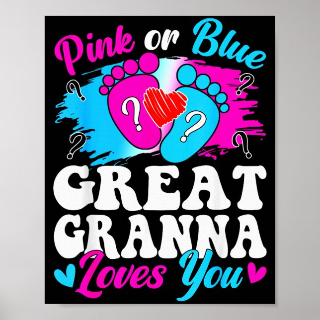 Poster Nk Or Blue Great Gr Love You Baby Gender Reveal  (Devant)