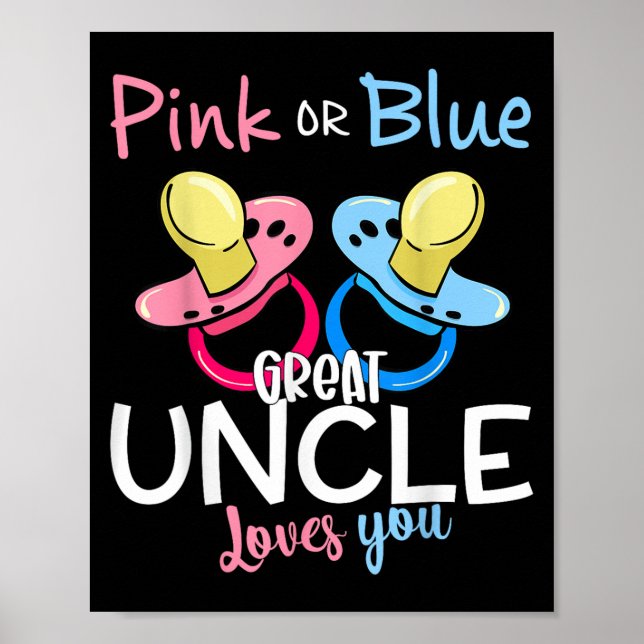 Poster Nk Or Blue Great Uncle Loves You Gender Reveal Chr (Devant)