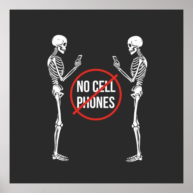 Poster No cell Phones sign. (Devant)