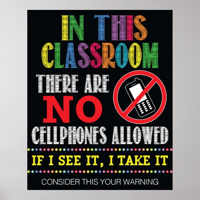 Poster No Cellphones Classroom Signal (Devant)