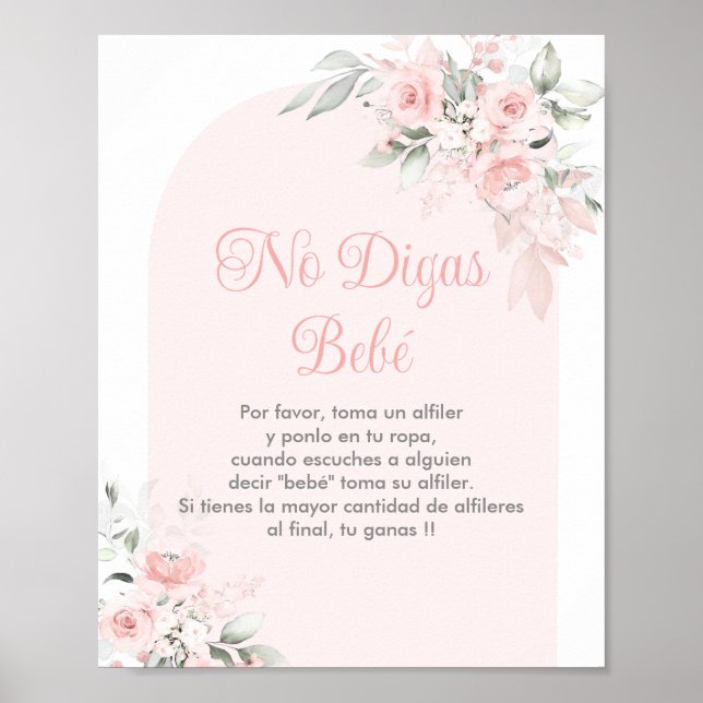 Poster No Digas bebe Espagnol Baby shower Girl (Devant)