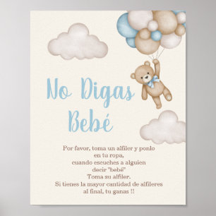 Poster No Digas Bebé letrero para Baby shower