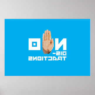 Poster NO Distractions ! cool lisible par un miroir