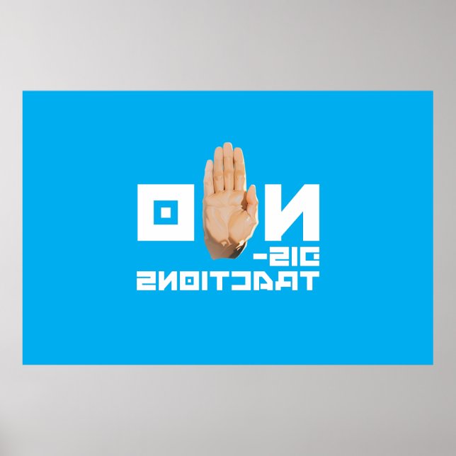 Poster NO Distractions ! cool lisible par un miroir (Devant)