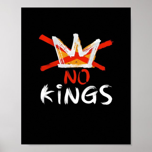Poster No King Funny Quote Retro Creative Style (Devant)