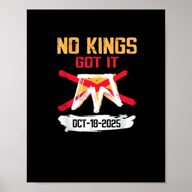 Poster No King Patriotic Freedom No Kings In America Crea (Devant)