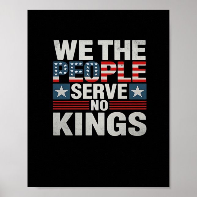 Poster No King Patriotic Freedom No Kings In America Retr (Devant)