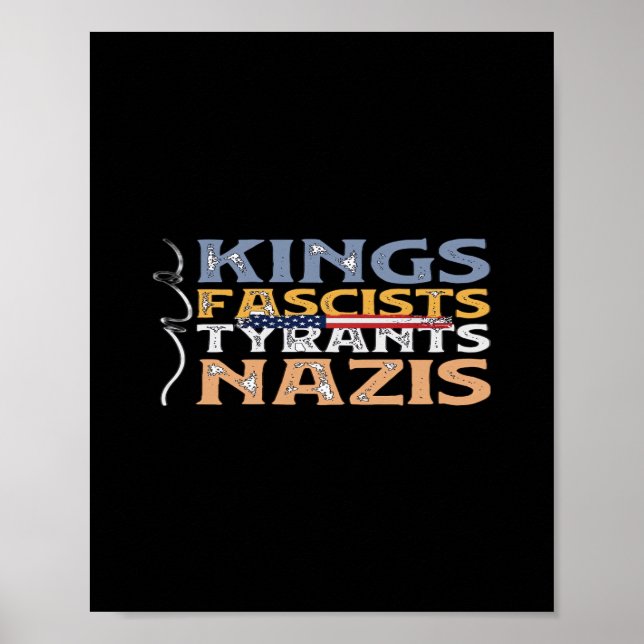 Poster No Kings, Fascists, Tyrants, Nazis – Anti-Authorit (Devant)