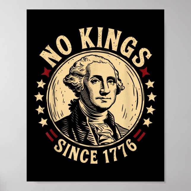 Poster No Kings In America 1776 Save Democracy United Sta (Devant)