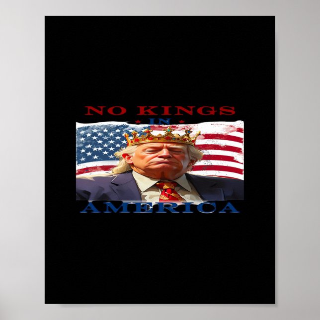 Poster No Kings In America Anti-Trump Creative Design (Devant)