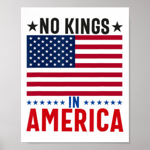 Poster No Kings In America Flag Protest Save Democracy 4