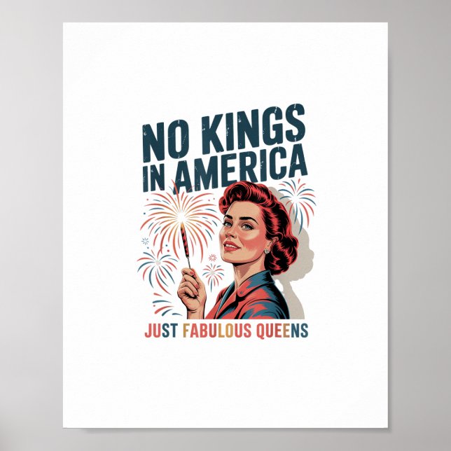 Poster No Kings In America Just Famulous Queens Pride Mon (Devant)