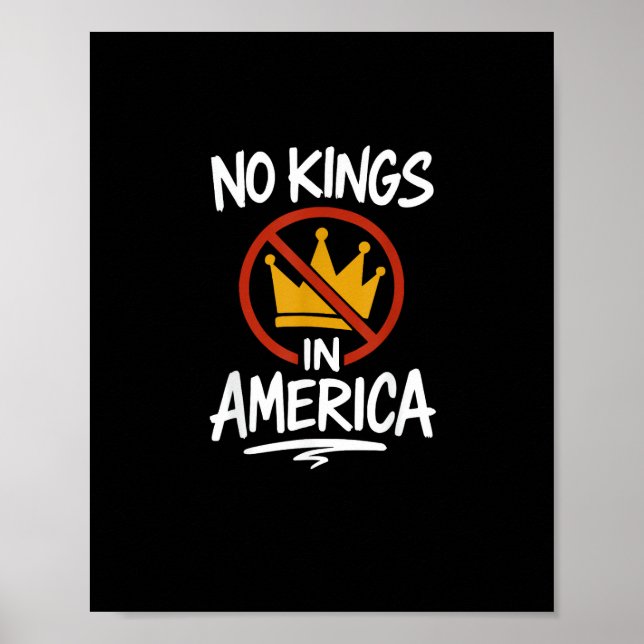 Poster No Kings In America No Crown Minimal Clean (Devant)