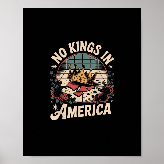 Poster No Kings In America Retro Classic (Devant)