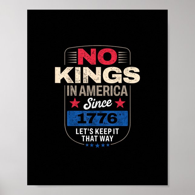 Poster No Kings In America Retro Classic (Devant)