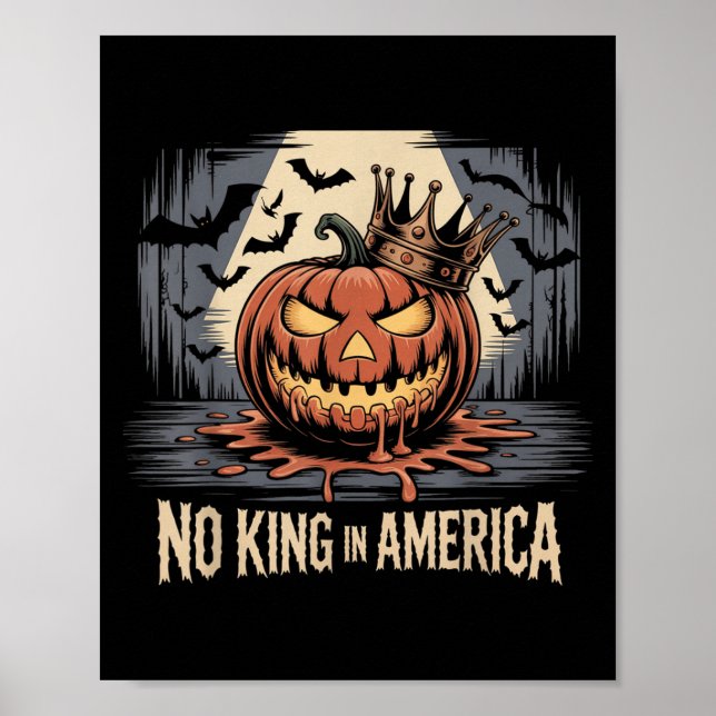 Poster No Kings In America Since 1776 Distressed Usa Flag (Devant)