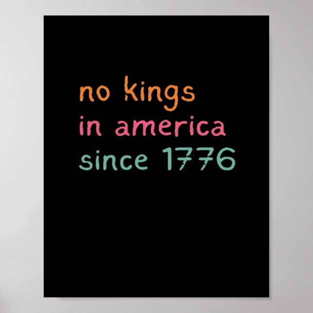 Poster No Kings In America Since 1776 Freedom Anti Crown (Devant)