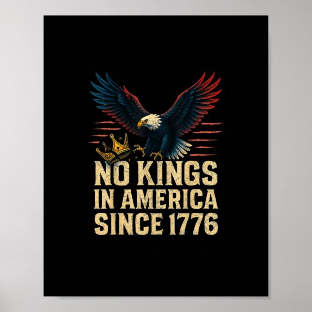 Poster No Kings In America Since 1776 Patriotic (Devant)