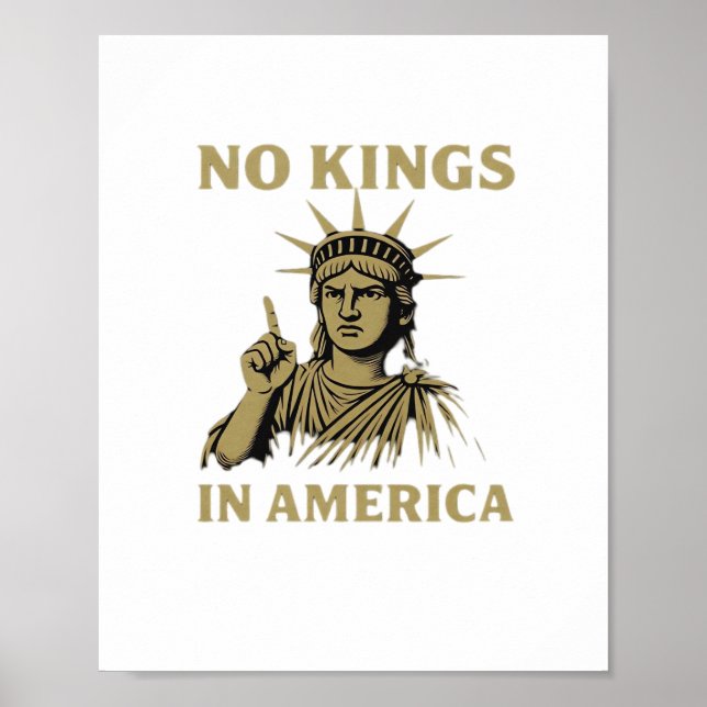 Poster No Kings In America Statue Of  No Kings Day Protes (Devant)